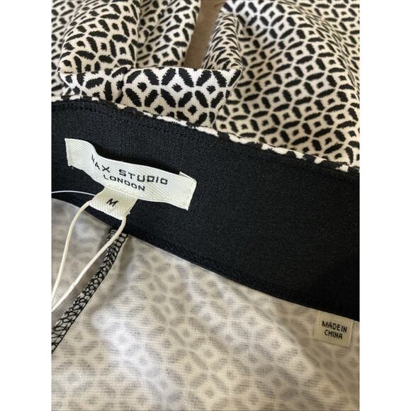 Max Studio Women’s Two Piece Pant Set Sz M New Black White Wide Leg Capri $168 - Picture 11 of 11